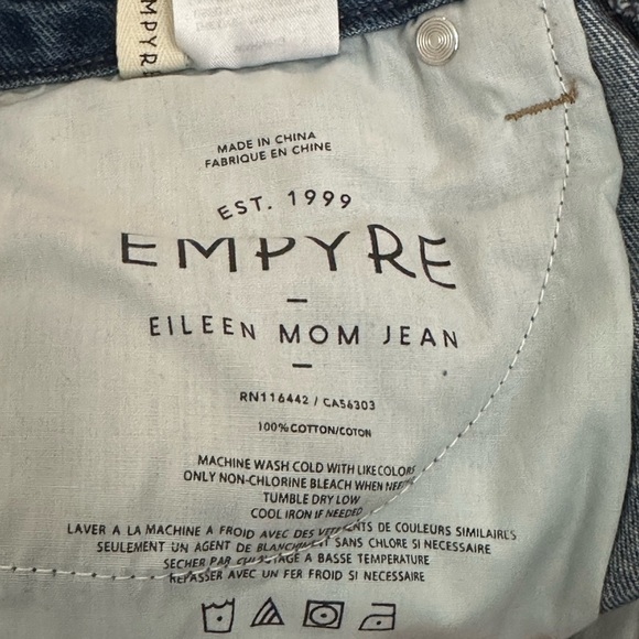 Empyre Women’s Medium Wash Denim High Waisted Straight Leg Eileen Mom Jeans sz 0 - Picture 7 of 7